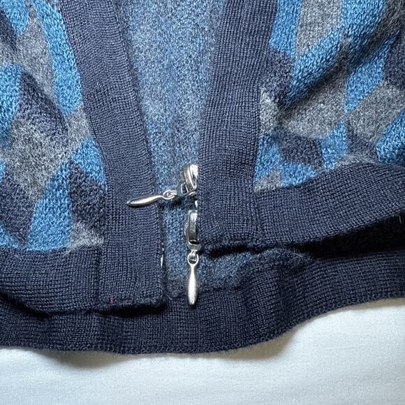 Heather B Poncho Womens Lg Wool Blend Blue Gray Full Zip Knit Sweater Cape EUC - Picture 16 of 16